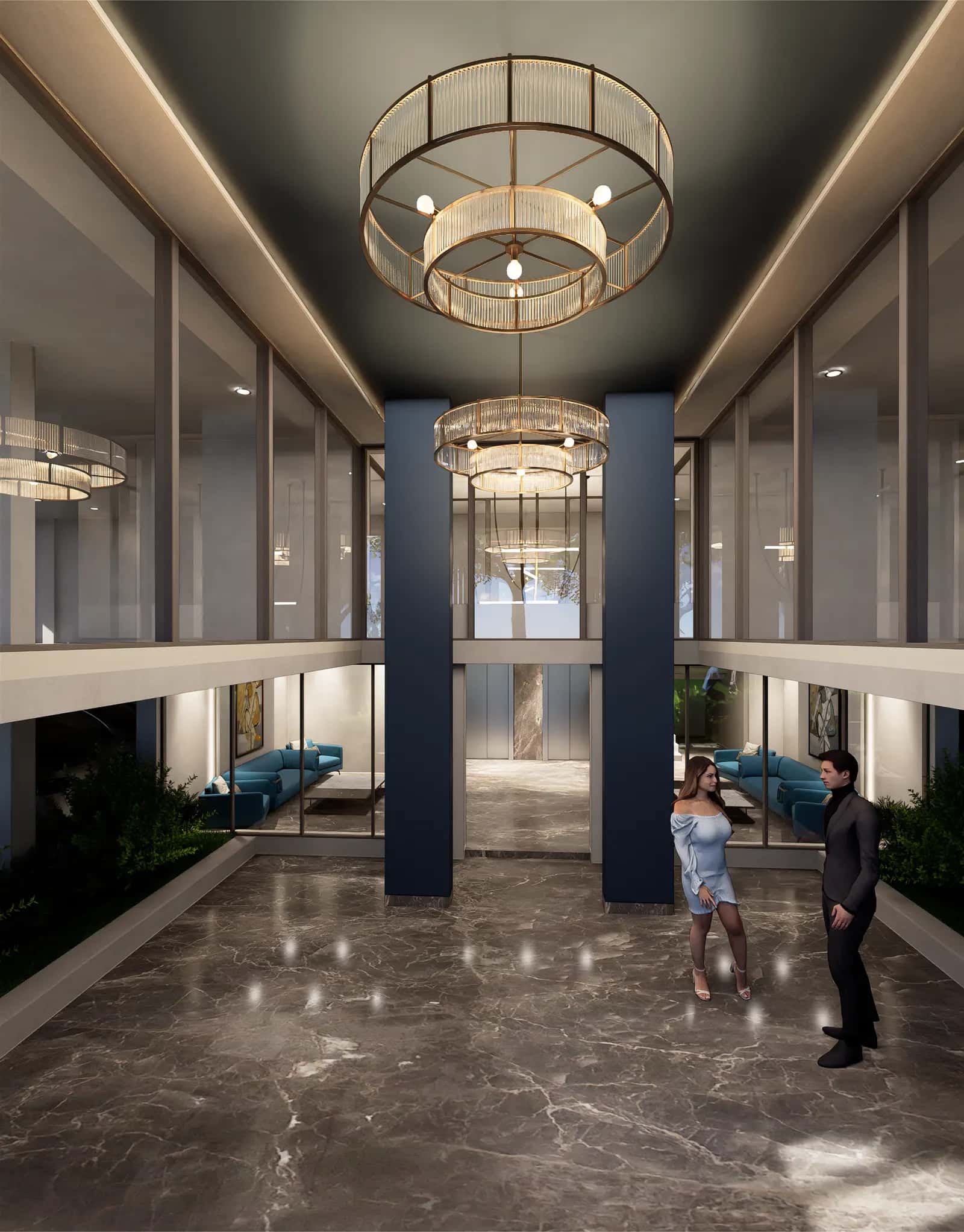 Indicative lobby atmosphere for 3 BHK residences in Dona Paula — development photography available on request.